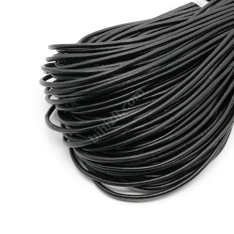 Hakiki Deri Ip ( 1 Metre ) Çap: 4 Mm Siyah